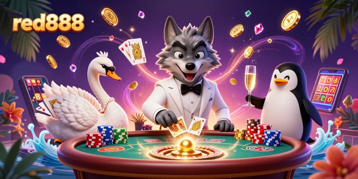 Experience thrilling gaming at red888 with a sophisticated scene of chance and elegance.