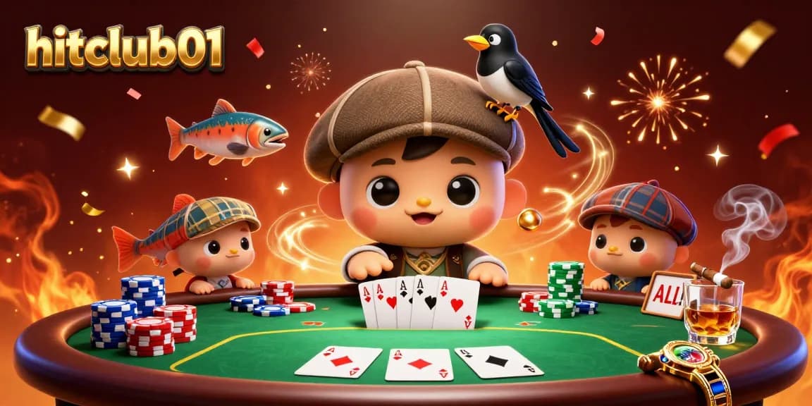 Experience engaging casino action with hitclub01 featuring baby Nessie and friends amidst vibrant poker elements.