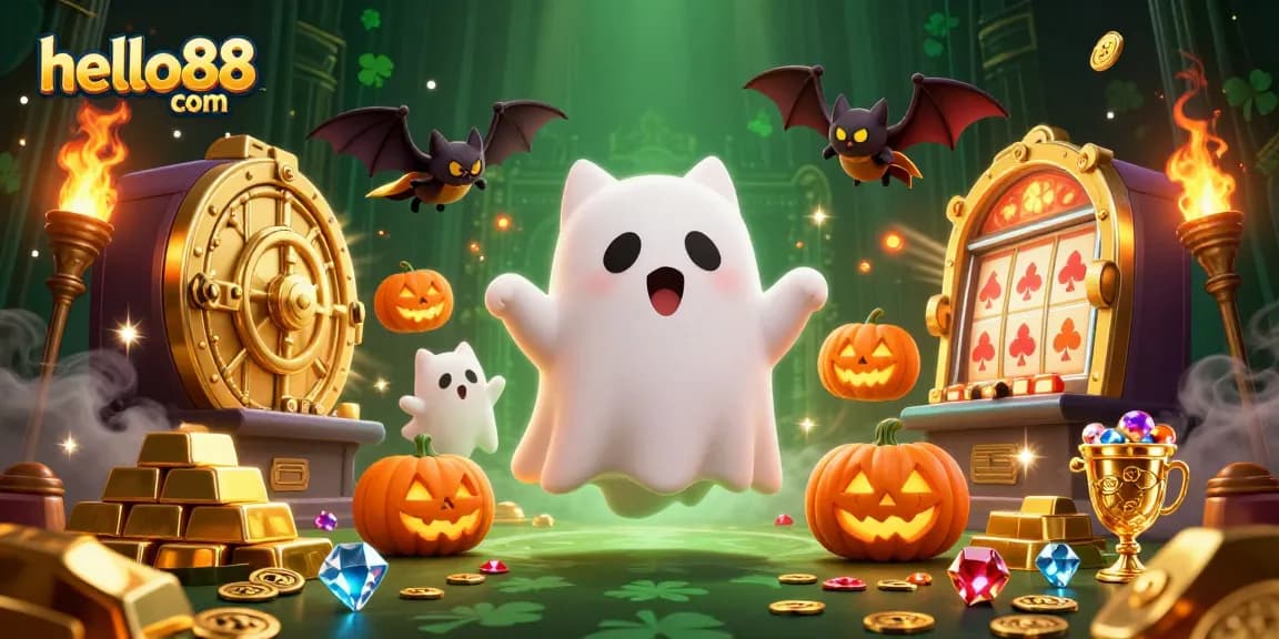 Engage with the thrilling world of hello88 com while enjoying playful gaming elements in a spooky casino setting.
