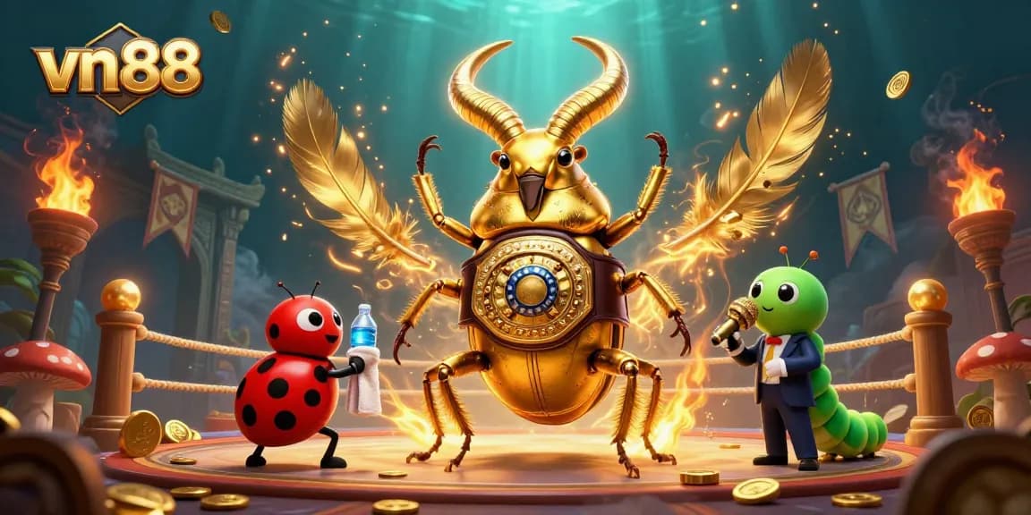 Experience thrilling action with vn 88 in a dynamic 3D casino showdown featuring a giant beetle!