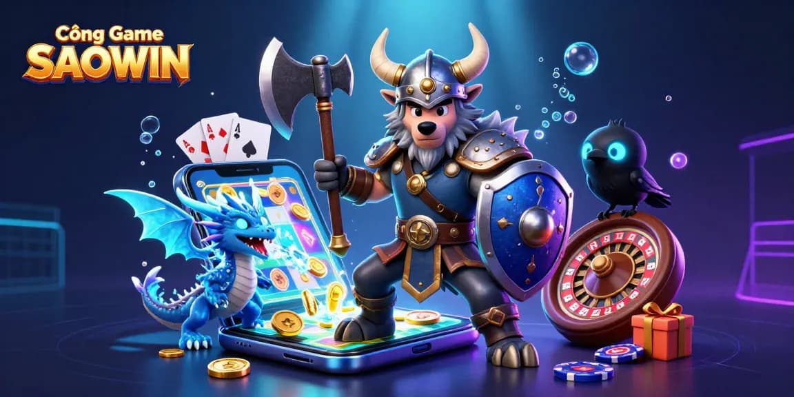 Engage with Cổng Game SAOWIN through thrilling slot game visuals and entertaining characters.