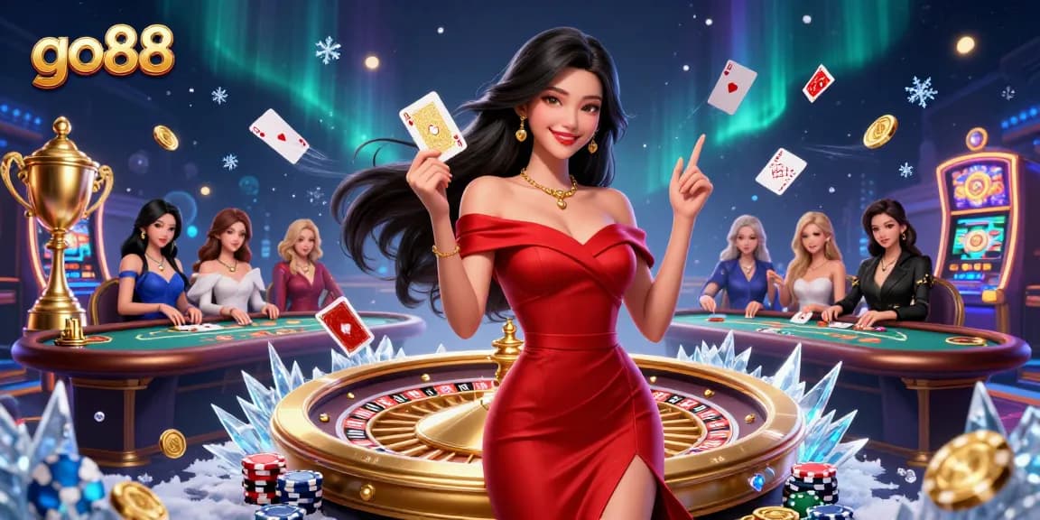 Excite your gameplay with go88's stunning poker and casino atmosphere, showcasing beautiful designs and engaging action.