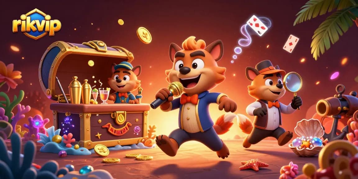Join the fun at RIKVIP with exciting casino games under a vibrant hyena-themed casino club.