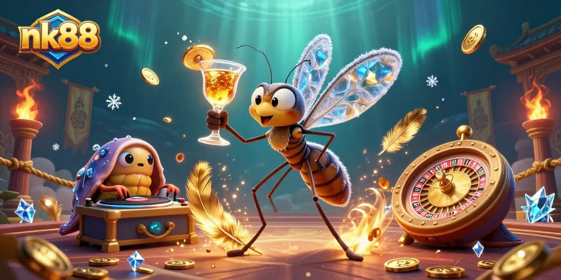 Experience the thrill of nk88 casino with futuristic mascots and dynamic gaming elements.