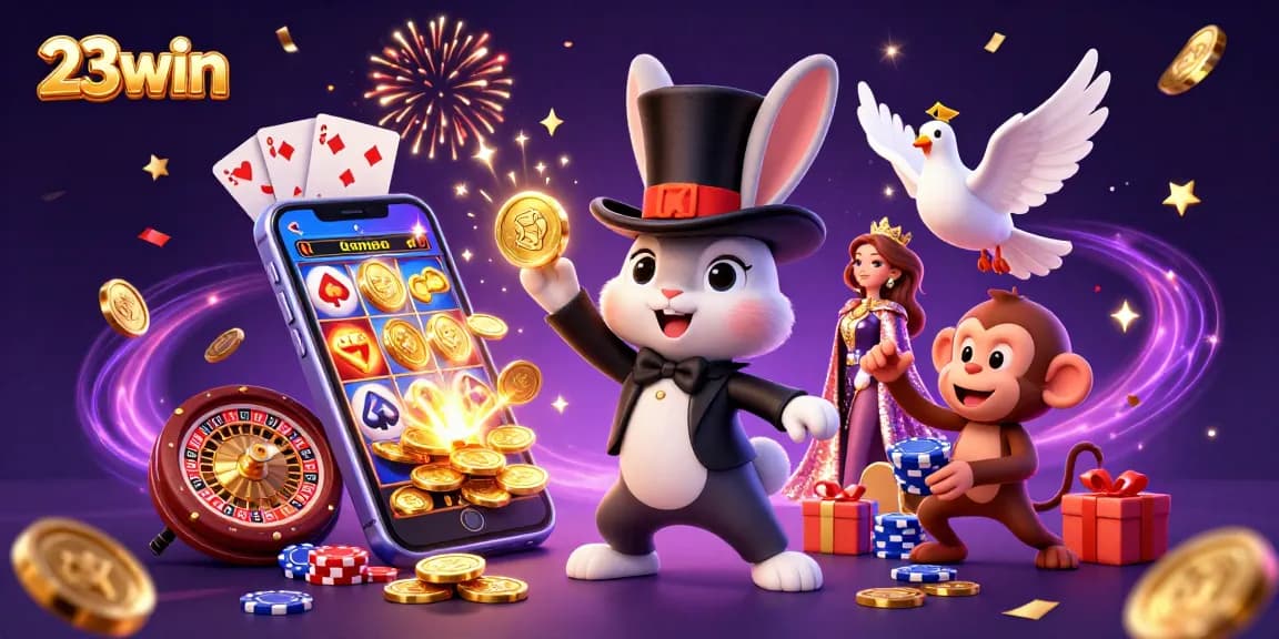 Experience the excitement of 23win casino with magical characters and vibrant gameplay elements.