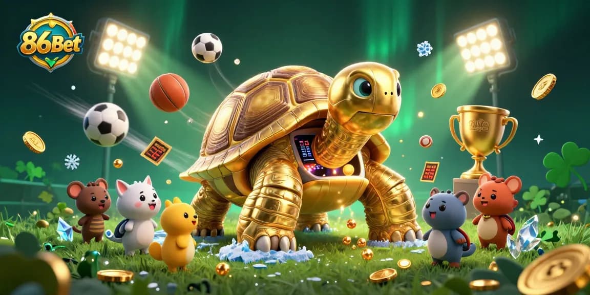 Bet on 86Bet with an exciting casino scene featuring a golden tortoise pinball!