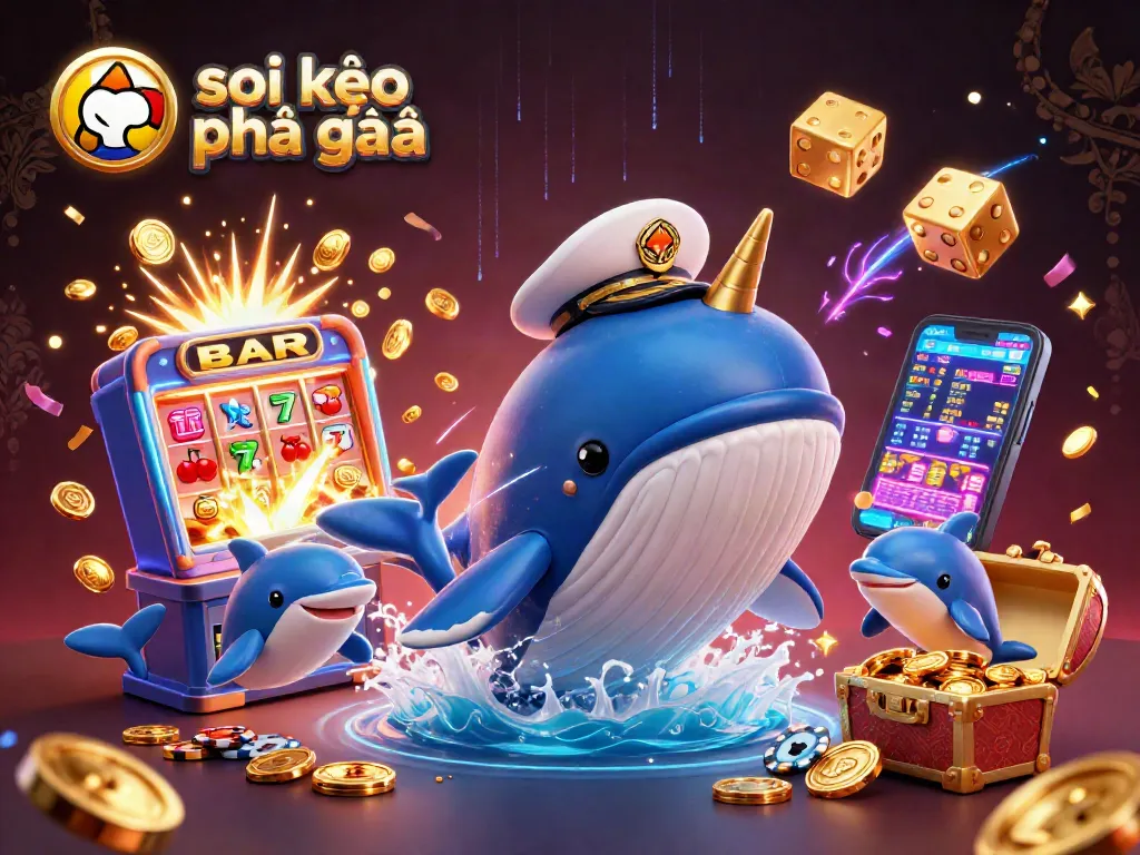 Bet on soi kèo phạt góc with vivid illustration of whimsical sea creatures amidst casino excitement.