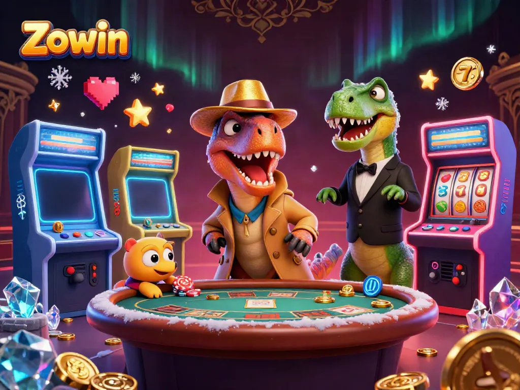 Zowin offers thrilling casino action with a cartoon velociraptor at the blackjack table.