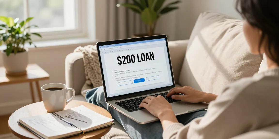 Finding an online $200 loan with ease in a cozy living room.