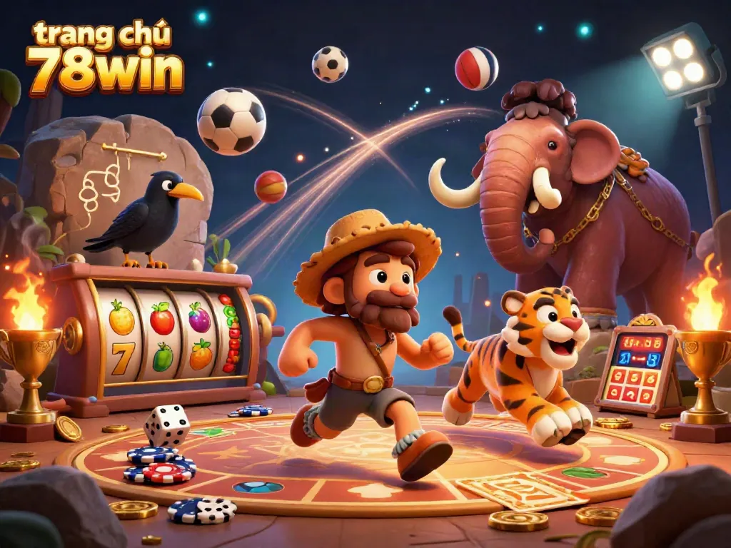 Experience vibrant action at trang chủ 78win with 3D cartoon characters and thrilling casino elements.