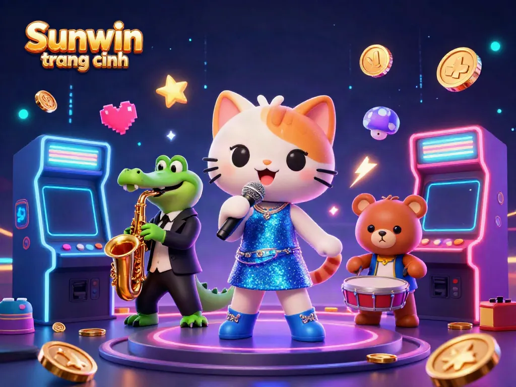 Experience the excitement of Sunwin trang chính with vibrant characters in a dynamic casino scene.