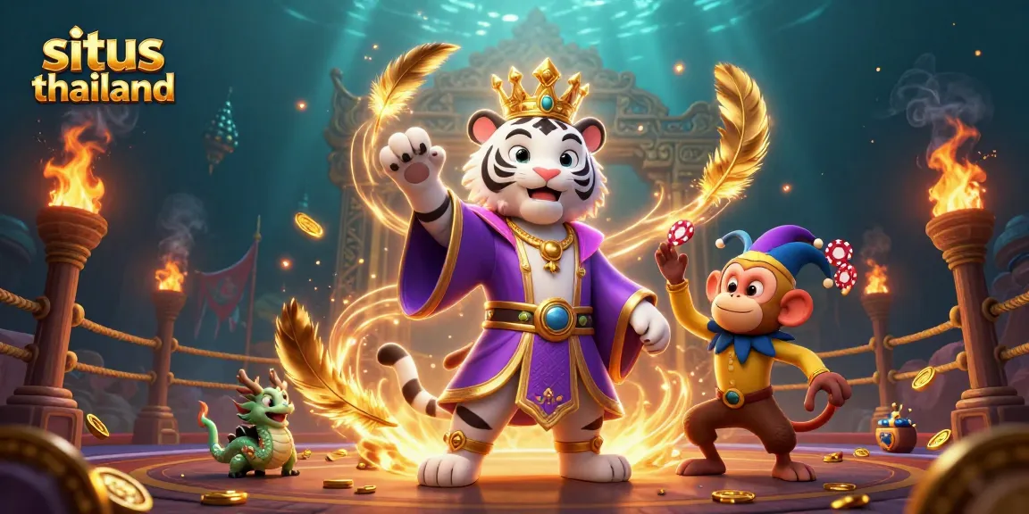 Experience situs thailand excitement with a lively illustration of gaming and vibrant characters.