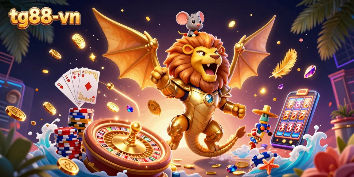 Experience thrilling gameplay at tg88-vn with cascading coins and vibrant casino elements.