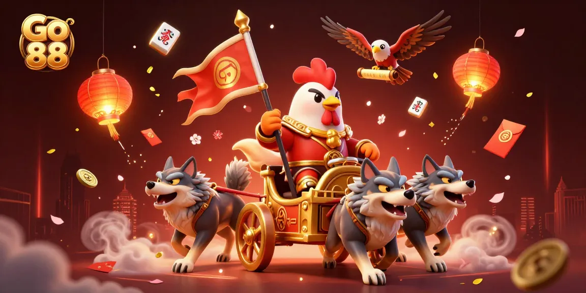 Experience thrilling wins at Go 88 with a dynamic illustration featuring colorful casino elements and engaging characters.