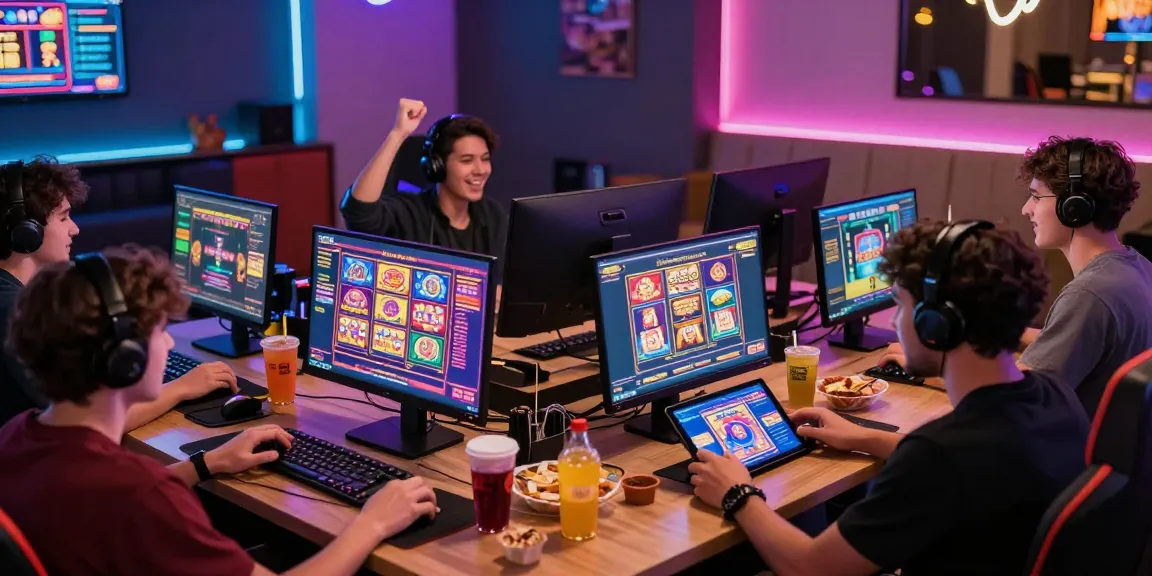 Exciting online gambling scene featuring players enjoying slot gacor games together.